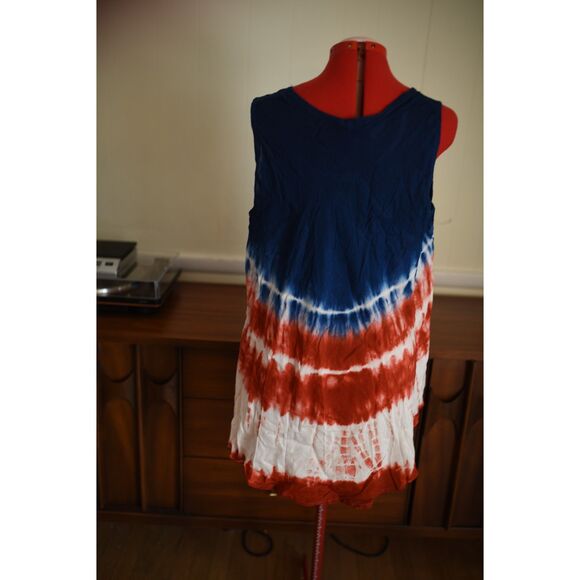 Free Size America USA Red White Blue Stars Stripe Tunic - Picture 3 of 9
